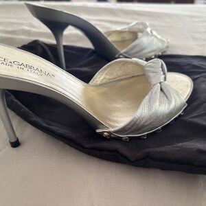 Dolce & Gabbana Leather Studded Accents Slides